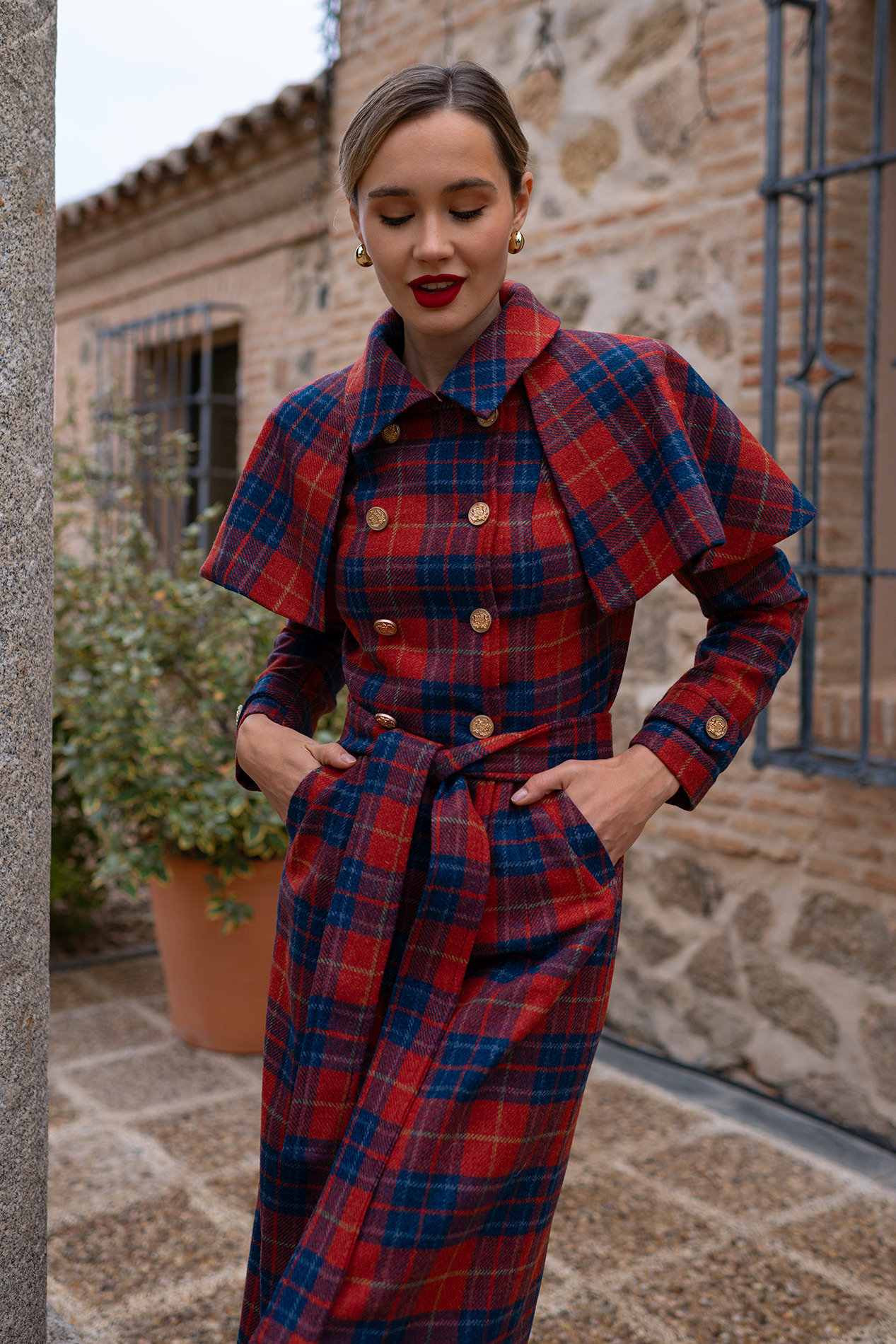 Abrigo ST JAMES tartán rojo - LIMITED EDITIÓN